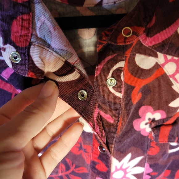 Cruel Girl Floral Button-Up Shirt in Red and Pink - Picture 3 of 4
